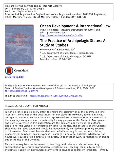 The Practice of Archipelagic States: A Study of Studies.